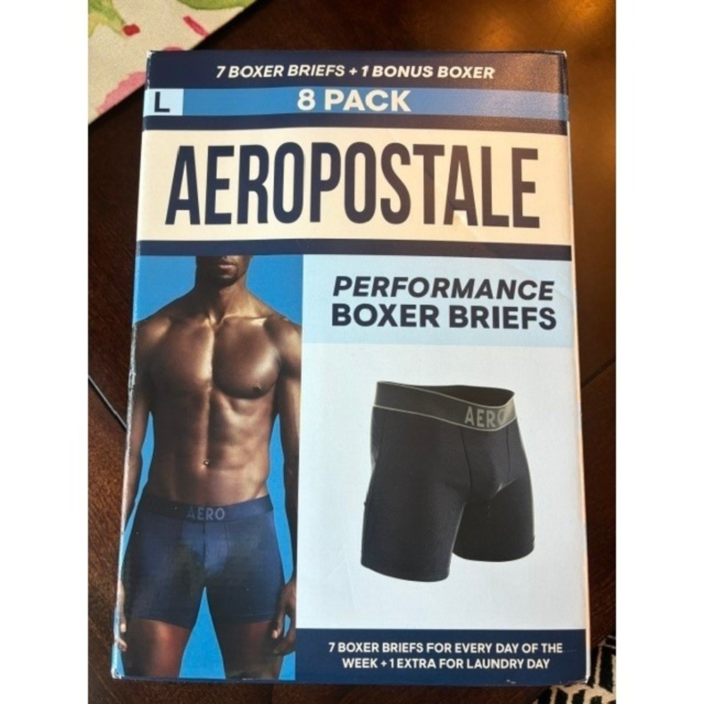 Aeropostale Boxer Briefs Men Large Multicolor New 8‎ Pack Performance Stretch